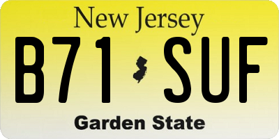 NJ license plate B71SUF