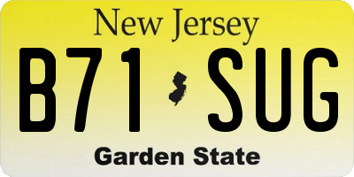NJ license plate B71SUG