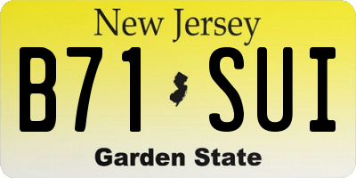 NJ license plate B71SUI