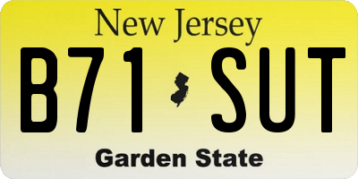 NJ license plate B71SUT