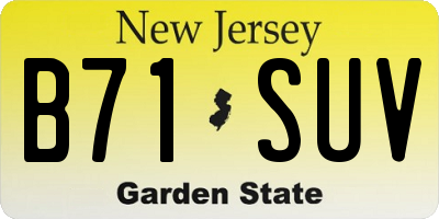 NJ license plate B71SUV
