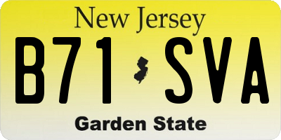 NJ license plate B71SVA