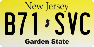 NJ license plate B71SVC