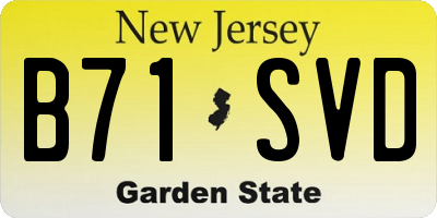 NJ license plate B71SVD