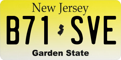 NJ license plate B71SVE