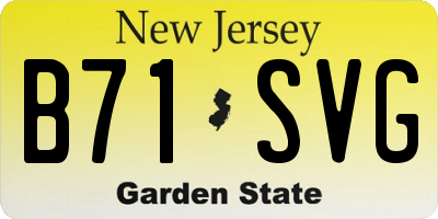 NJ license plate B71SVG