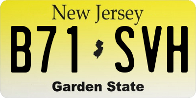 NJ license plate B71SVH