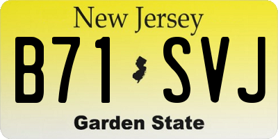 NJ license plate B71SVJ