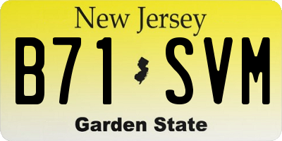 NJ license plate B71SVM