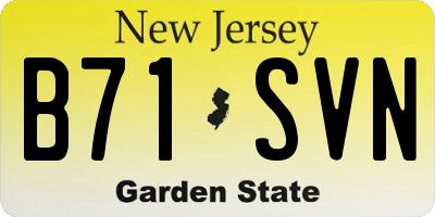 NJ license plate B71SVN