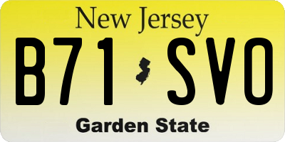 NJ license plate B71SVO