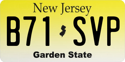 NJ license plate B71SVP