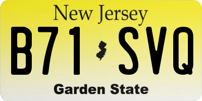 NJ license plate B71SVQ