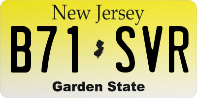 NJ license plate B71SVR