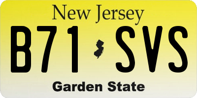 NJ license plate B71SVS