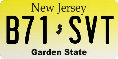 NJ license plate B71SVT