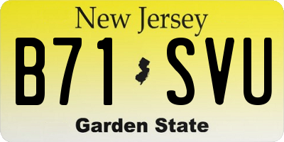 NJ license plate B71SVU