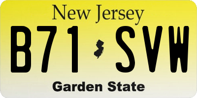NJ license plate B71SVW