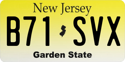 NJ license plate B71SVX