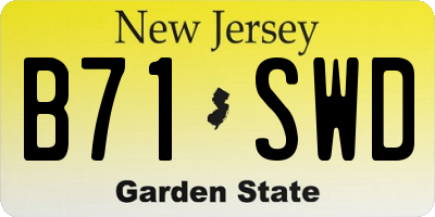 NJ license plate B71SWD