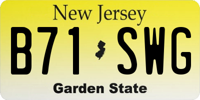 NJ license plate B71SWG
