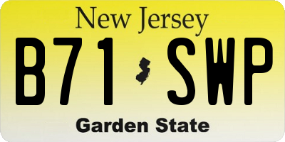 NJ license plate B71SWP