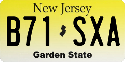 NJ license plate B71SXA