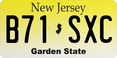 NJ license plate B71SXC