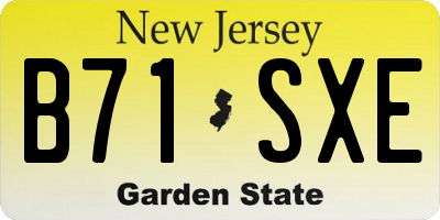 NJ license plate B71SXE