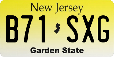 NJ license plate B71SXG