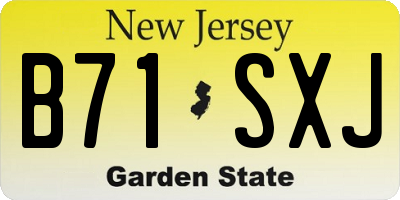 NJ license plate B71SXJ
