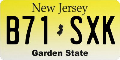 NJ license plate B71SXK