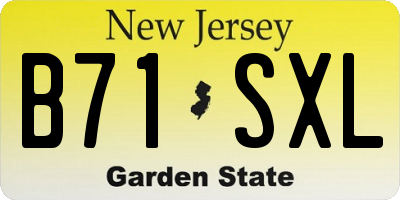 NJ license plate B71SXL