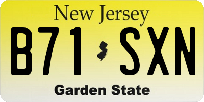 NJ license plate B71SXN
