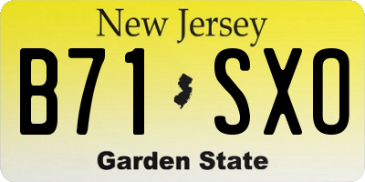 NJ license plate B71SXO
