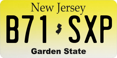 NJ license plate B71SXP