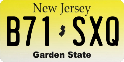 NJ license plate B71SXQ