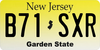 NJ license plate B71SXR