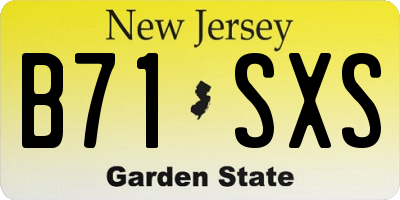 NJ license plate B71SXS
