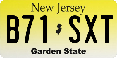 NJ license plate B71SXT