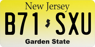 NJ license plate B71SXU