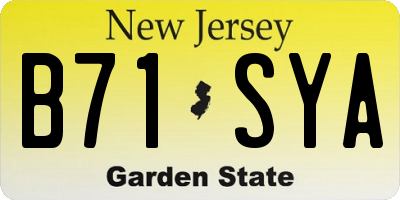NJ license plate B71SYA