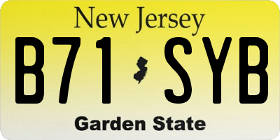NJ license plate B71SYB