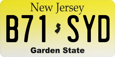 NJ license plate B71SYD