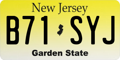 NJ license plate B71SYJ