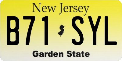 NJ license plate B71SYL