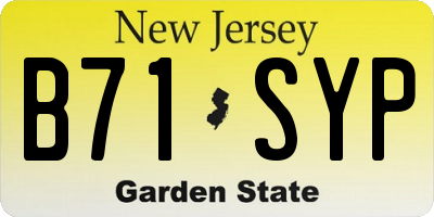 NJ license plate B71SYP