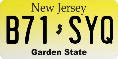 NJ license plate B71SYQ
