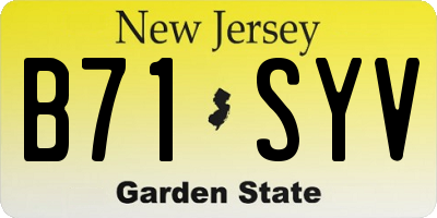 NJ license plate B71SYV