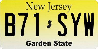 NJ license plate B71SYW